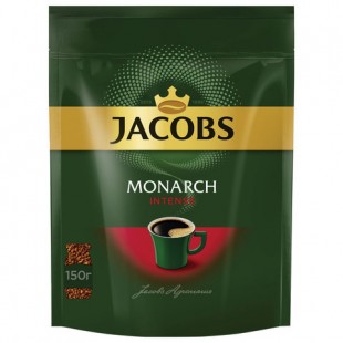 Кофе растворимый JACOBS MONARCH "Intense", сублимированный, 150 г, мягкая упаковка