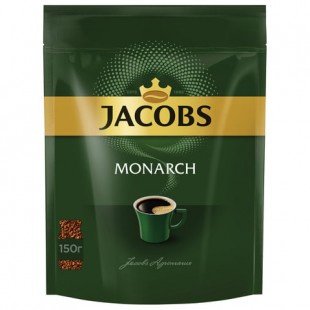 Кофе сублимированный JACOBS "Monarch", 150 г, пакет