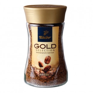 Кофе растворимый TCHIBO "Gold", гранулированный, 190 г, стеклянная банка, -