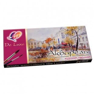Краски акварельные художественные ЛУЧ "Люкс", 24 цвета, на гуммиарабике, картонная коробка