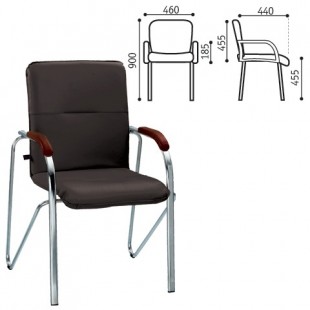 Кресло для посетителей NOWY STYL "Samba", кожзам/металл, черный