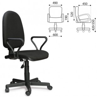 Кресло офисное OLSS "Престиж", ткань/пластик, черный