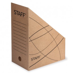 Лоток архивный STAFF, 150 мм, микрогофрокартон, бурый
