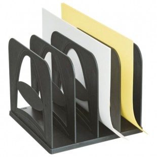 Лоток-сортер для бумаг СТАММ, 4 отделения, сборный, черный