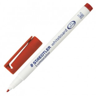 Маркер для доски STAEDTLER "Lumocolor", круглый наконечник 1 мм, красный