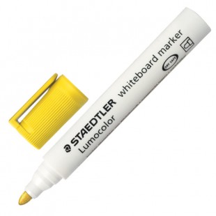 Маркер для доски STAEDTLER "Lumocolor", круглый наконечник 2 мм, желтый