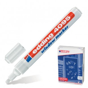 Маркер меловой EDDING "4095", круглый наконечник 2-3 мм, белый