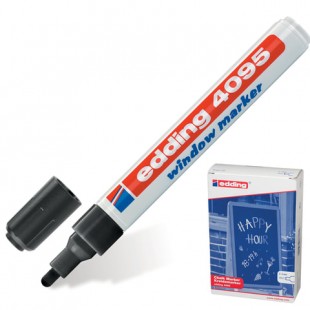 Маркер меловой EDDING "4095", круглый наконечник 2-3 мм, черный
