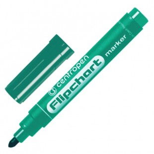 Маркер для флипчарта CENTROPEN, круглый наконечник 2,5 мм, зеленый