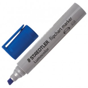 Маркер для флипчарта STAEDTLER "Lumocolor", скошенный наконечник 2-5 мм, синий