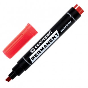 Маркер перманентный CENTROPEN "8576", скошенный наконечник 1-4,6 мм, красный