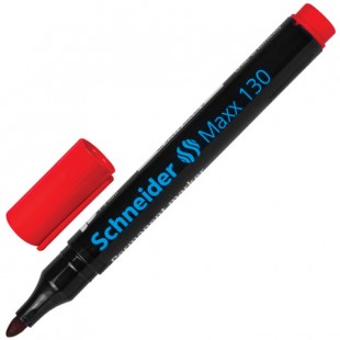 Маркер перманентный SCHNEIDER "Maxx 130", круглый наконечник 1-3 мм, красный