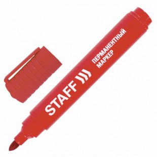 Маркер перманентный STAFF, круглый наконечник 2,5 мм, красный