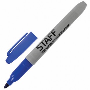 Маркер перманентный STAFF, круглый наконечник 2 мм, синий.