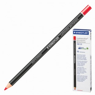 Маркер-карандаш сухой перманентный для любой поверхности, красный, 4,5 мм, STAEDTLER, 108 20-2
