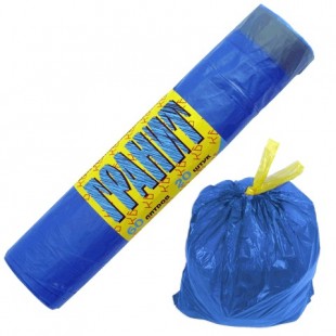 Мешки для мусора КОНЦЕПЦИЯ БЫТА, 60 л, 15 мкм, ПНД, синий, рулон 20 штук