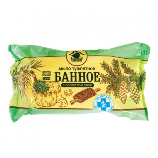 Мыло туалетное МЕРИДИАН "Банное с ароматом хвои", 200 г, флоу-пак
