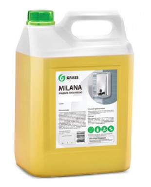 Мыло-крем жидкое GRASS "Milana молоко и мед", увлажняющее, 5 л, канистра
