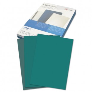 Обложки для переплета GBC "Кожа", A4, 250 г/м2, картон, зеленый, комплект 100 штук