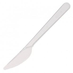 Ножи одноразовые ЛАЙМА "Кристалл", 180 мм, пс, прозрачный, комплект 48 штук