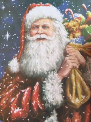Пакет подарочный BASIR "Дед Мороз", 32х44х11 см, ламинация, синий