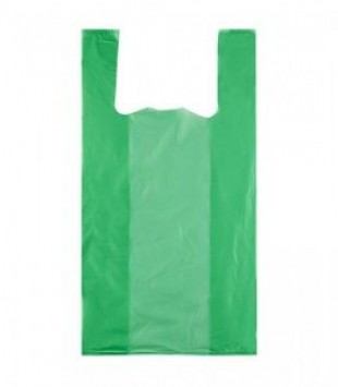 Пакеты-майки МАК, 24х45 см, 10 мкм, пнд, зеленый, комплект 100 штук