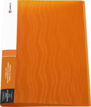 Папка на 4 кольцах LAMARK "Волна", 25 мм, 800 мкм, оранжевый