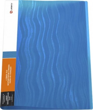 Папка на 4 кольцах LAMARK "Волна", 25 мм, 800 мкм, синий
