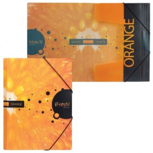 Папка на резинках HATBER "iFRESH-апельсин", 40 мм, 700 мкм, дизайн