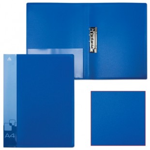 Папка с прижимом БЮРОКРАТ, А4, 15 мм, 700 мкм, пластик, синий