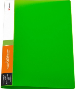 Папка с прижимом LAMARK "Neon", А4, 18 мм, 600 мкм, пластик, зеленый
