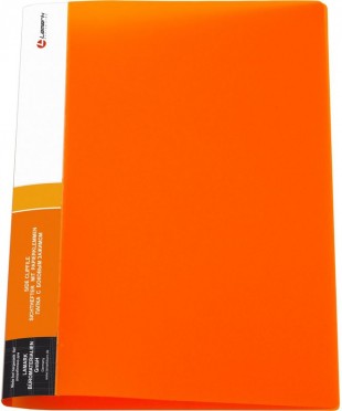 Папка с прижимом LAMARK "Neon", А4, 18 мм, 600 мкм, пластик, оранжевый
