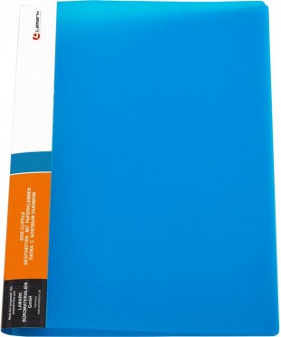 Папка с прижимом LAMARK "Neon", А4, 18 мм, 600 мкм, пластик, синий