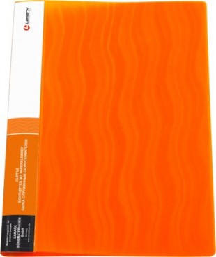 Папка с пружинным скоросшивателем LAMARK "Волна", 18 мм, 600 мкм, оранжевый