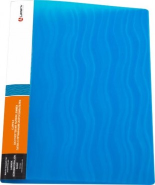 Папка с пружинным скоросшивателем LAMARK "Волна", 18 мм, 600 мкм, синий