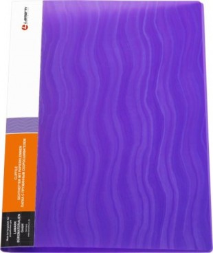 Папка с пружинным скоросшивателем LAMARK "Волна", 18 мм, 600 мкм, фиолетовый