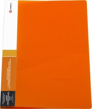 Папка с пружинным скоросшивателем LAMARK, 18 мм, 600 мкм, неон оранжевый