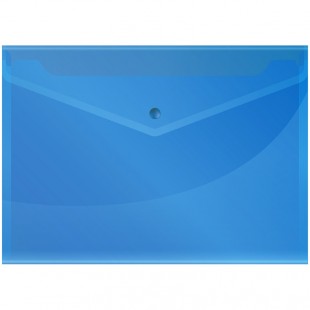 Папка-конверт на кнопке OFFICE SPACE, А4, 150 мкм, пластик, синий