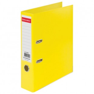 Папка-регистратор BRAUBERG "Extra", 75 мм, пластик, желтый