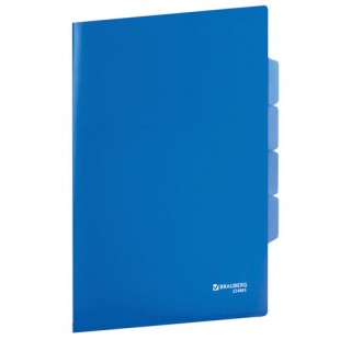 Папка-уголок на 3 отделения BRAUBERG, 150 мкм, синий