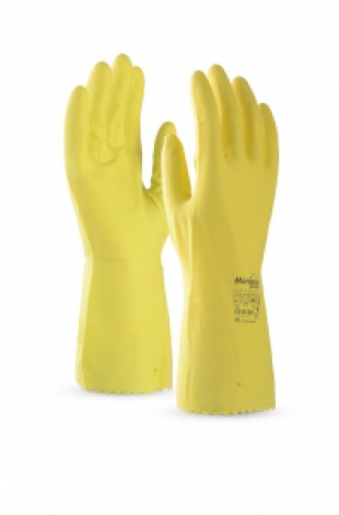 Перчатки защитные MANIPULA "Блеск", размер L, каучук с напылением, желтый