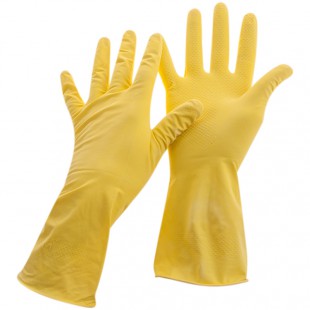 Перчатки хозяйственные OFFICE CLEAN, размер L, латекс, желтый
