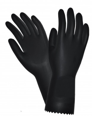 Перчатки защитные SAFEPROTECT "КЩС-1", размер L, латекс, черный