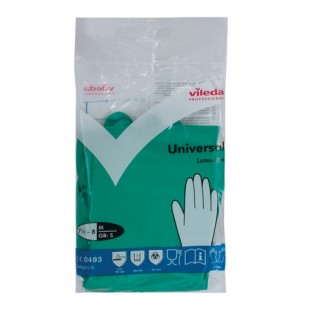 Перчатки хозяйственные VILEDA "Universal", размер M, нитрил, зеленый