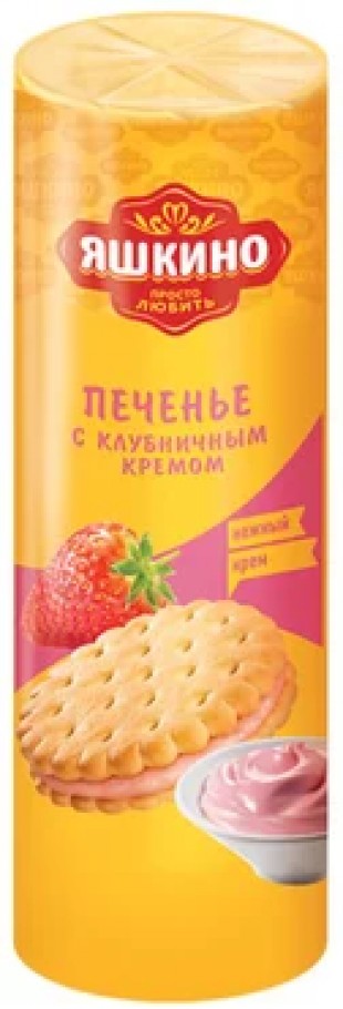 Печенье ЯШКИНО "С клубничным кремом", 190 г