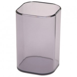 Подставка-стакан СТАММ "Визит", пластик, 70х70х100 мм, тонированный серый