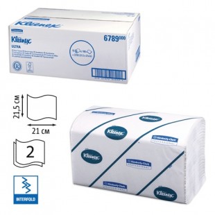 Полотенца бумажные листовые KIMBERLY-CLARK "Kleenex", Z-сложение, 21х21,5 см, 186 л х 15 штук, 2-слойные, белый