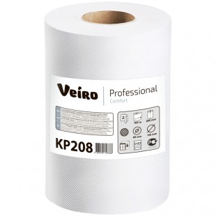 Полотенца бумажные с центральной вытяжкой VEIRO "Comfort", 100 м х 6 штук, 2 слоя, натуральный белый