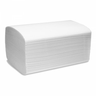 Полотенца бумажные листовые, V-сложение, 24х22 см, 250 л, 2-слойные, белый