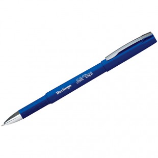 Ручка гелевая BERLINGO "Silk touch", грип, узел 0,5 мм, пластик, синий